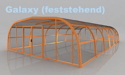 feststehende Schwimmbad�berdachung Modell Galaxy